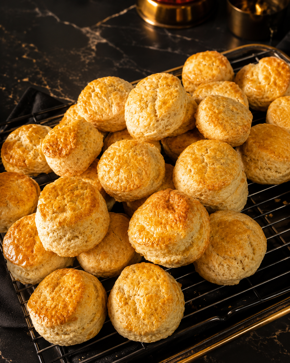 Buttermilk scones cooling on a rack