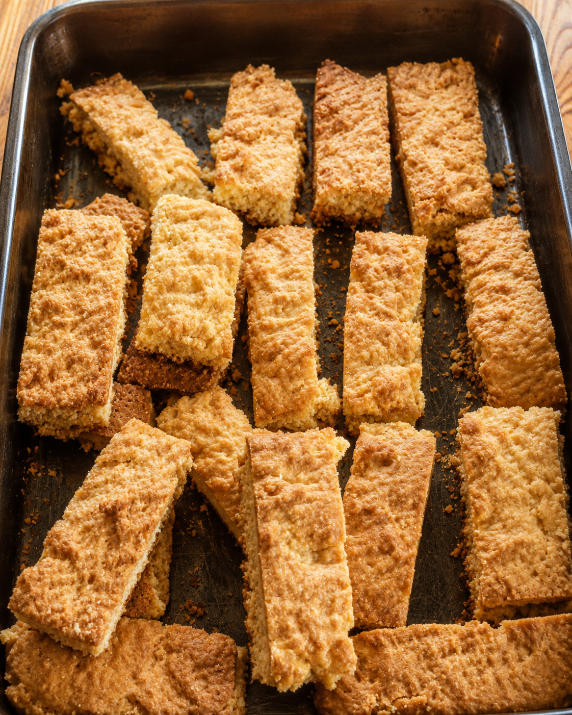 A tray of buttermilk rusks, fresh from the oven